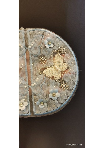 2 Li Kelebekli Mavı Arma Dikiş Aplike 18X16 cm fiyatları