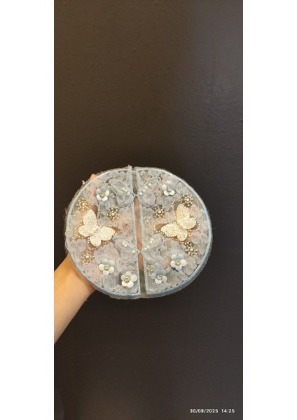 2 Li Kelebekli Mavı Arma Dikiş Aplike 18X16 cm fırsatları