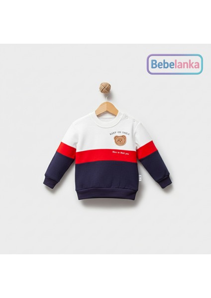 Erkek Çocuk Kırmızı Renk Bloklu Ayıcık Desenli Kargo Eşofman Takımı fiyatları