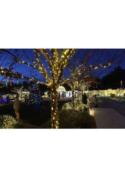 Solar 120 Ledli 10 Metre Gün Işığı Bahçe Aydınlatma Dekorasyon Güneş Enerjili LED Sarı Işık fırsatları