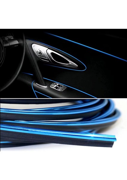 Mavi Araba Oto Trim Dekorasyon Şeridi Kauçuk Elastik Kolay Kurulum 5 Metre Şerit Bant fiyatları