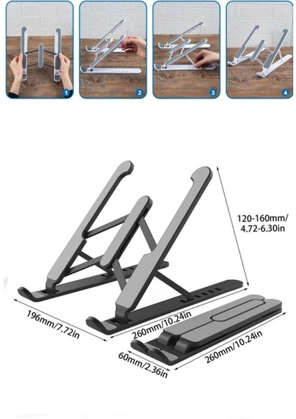 Dik Duruş Laptop Tablet Stand Yükseklik Ayarlı Plastik