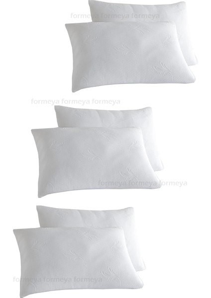 Fermuarlı Çiçek Desenli 6 Adet Beyaz Yastık Alez