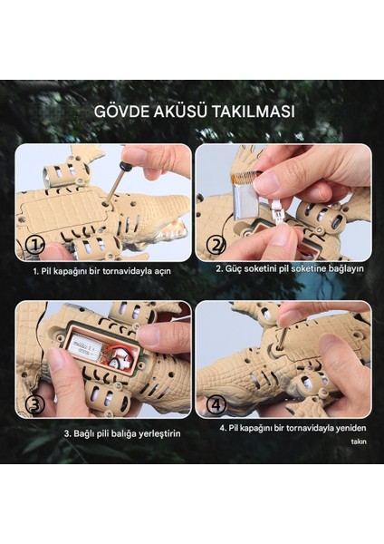 Uzaktan Kumandalı Şarjlı Yüzen Timsah - Kahverengi indirimleri