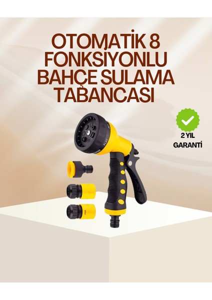 8 Fonksiyonlu Bahçe Sulama Tabancası Seti Çok Amaçlı Hortum Ucu