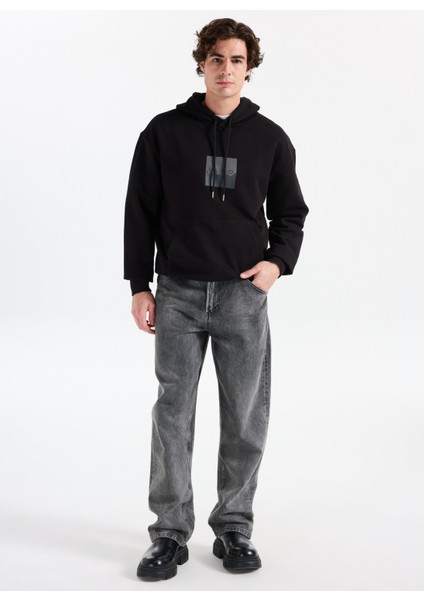 Kapüşon Yaka Siyah Erkek Sweatshırt 50542787_DUSPLITER fiyatları