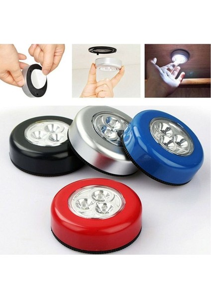 Kablosuz Spot Pilli Dokunmatik LED Lamba 3 Ledli Dolap Lambası