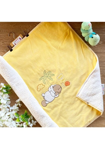 Kadife Kışlık Kalın Bebek Battaniye Içi Polar Kaplama Kuzu