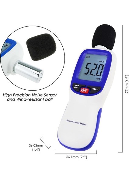Uygulama Veri Günlüğü Ses Seviyesi Ölçer 0-130DB Yüksek Doğruluk Spl Ölçer (Yurt Dışından) indirimleri