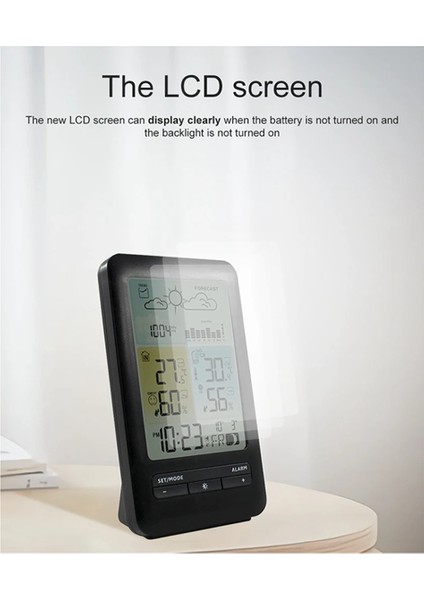 Kablosuz Dijital Ekran Hava Istasyonu Termometresi, Sıcaklık ve Nem Çartı Saat, Hava Tahmini Sensörü (Yurt Dışından) indirimleri
