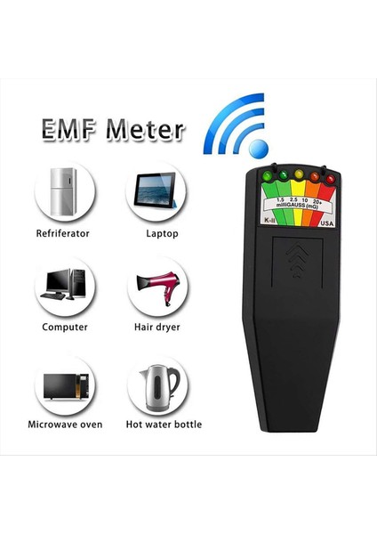 Elektromanyetik Alan Radyasyon Test Cihazı Hayaletleri Yakalama Paranormal Ekipman Dedektörü 5 LED Gauss Emf Metre A (Yurt Dışından) indirimleri