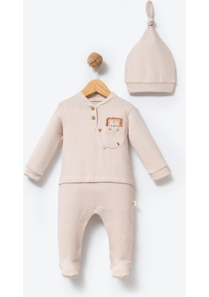 %100 Organik Pamuk Kumaş Baby Jungle Nakışlı Lüx Bebek Tulum modelleri