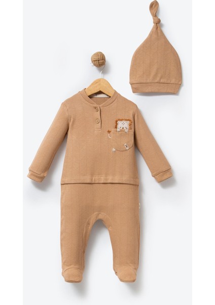 %100 Organik Pamuk Kumaş Baby Jungle Nakışlı Lüx Bebek Tulum fiyatları