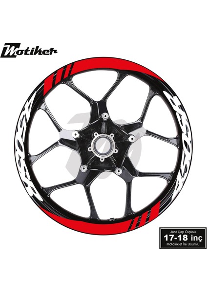 Cfmoto 450SR Geniş Jant Sticker Modeli 16'lı Kırmızı Beyaz