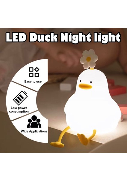 Yumuşak Silikon Gece Lambası –sevimli Ördek Dokunmatik & Sıkınca Yanan fırsatları