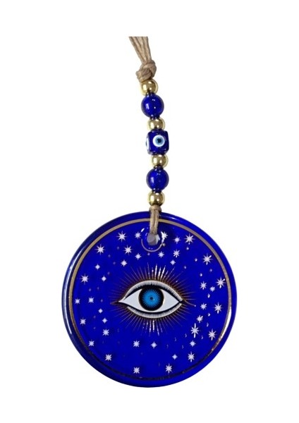 Mavi Yıldız Işlemeli Göz Model Duvar Süsü Nazar Boncuklu Duvar Dekoru fiyatları