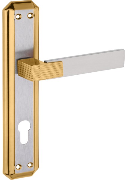 Premium Ahenk Gizem Aynalı Kapı Kolu (Oda-Wc-Yale Kilit Tipleri)(Takım) Saten - Atlın