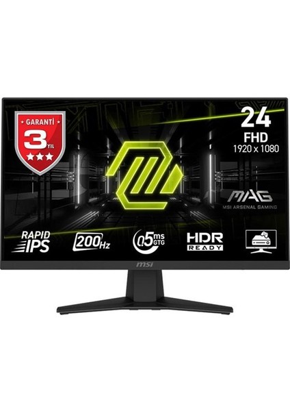 Msı 23.8" Rapıd IPS Mag 244F 0.5ms 200HZ HDMI Gamıng Monitör