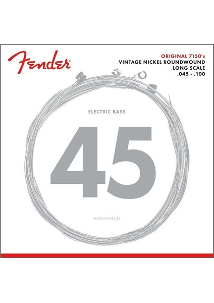 Original 7150 Bass Strings Pure Nickel Roundwound Long Scale Ggs 7150ML .045-.100 String Sets - Bass Gitar Teli 0737150405