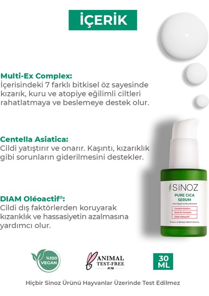 Pure Cica Ultra Onarıcı ve Besleyici Bakım Serumu 30 ml modelleri