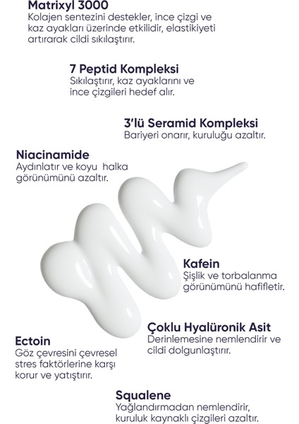 Eye Glow Elixir Koyu Halkalar, Torbalanma, İnce Çizgiler ve Yaşlanma Karşıtı Göz Kremi 15ML indirimleri