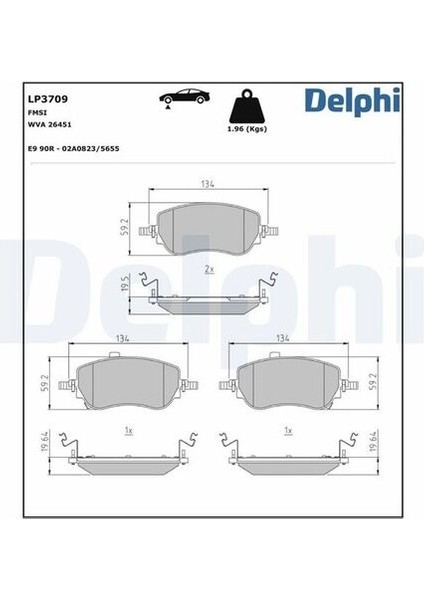 Fren Balatası On Fıat Egea 1.3 1.4 1.6 D Mtj 15- Delphı LP3709