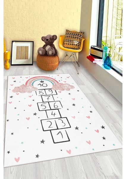 Bulutlu Seksek Kalpli Çocuk Halısı