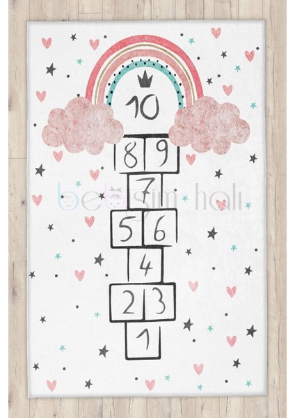 Bulutlu Seksek Kalpli Çocuk Halısı modelleri