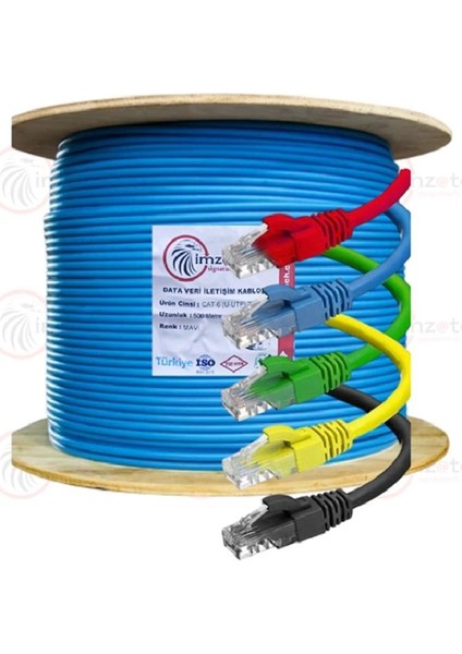 Imzatech Cat-6 (U/utp) 23 Awg Network Kablosu 500'LÜK Mavi
