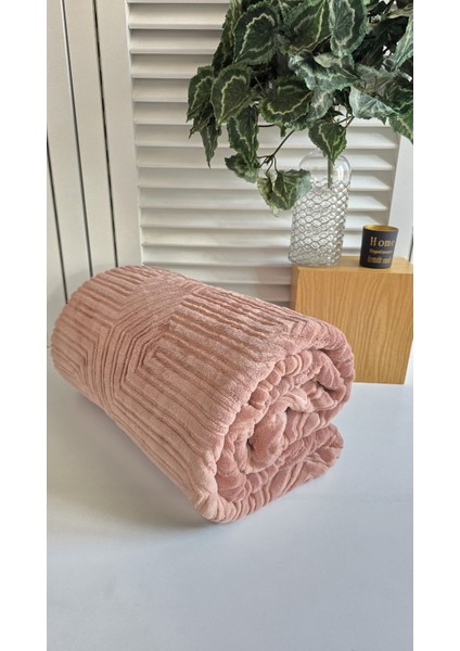 Tek Kişilik Battaniye Kalın Embos Pudra fırsatları
