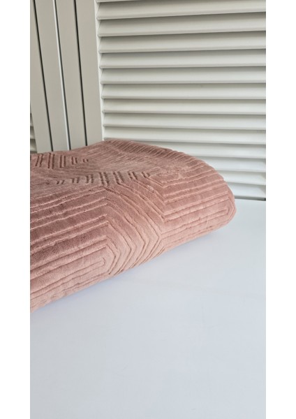 Tek Kişilik Battaniye Kalın Embos Pudra indirimleri