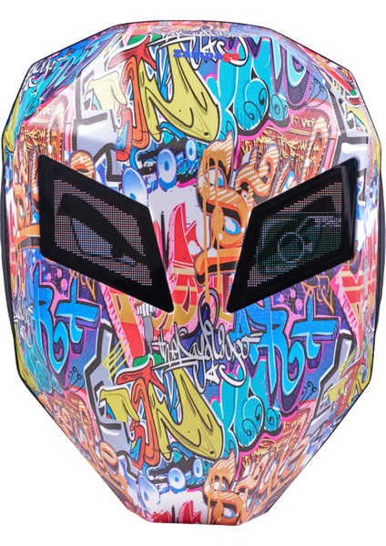 LED Göz Maskeli Grafiti Akıllı Sırt Çantası – USB Şarj Girişli, Sert Kasa fırsatları