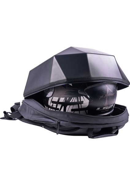 LED Göz Maskeli Akıllı Sırt Çantası – USB Şarj Girişli, Sert Kasa