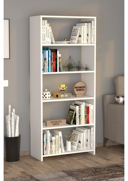 5 Raflı Kitaplık Beyaz fiyatları