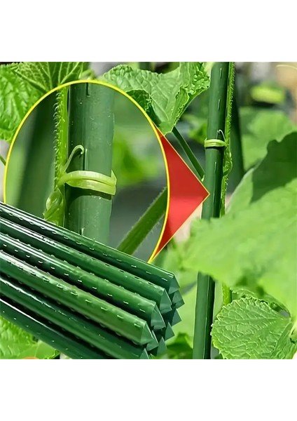 Bahçe Iç Dış 90CM-10 Adet Mekan Bitkileri Bitki Destek Çubuğu Metal Üzeri Pvc Kaplı 8mm fiyatları