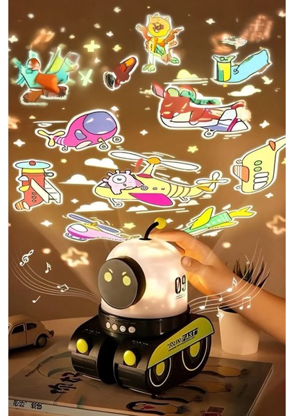 🧸eğitici ve Eğlenceli Robot Temali Projektör Gece Lambası 21 Filmli fiyatları