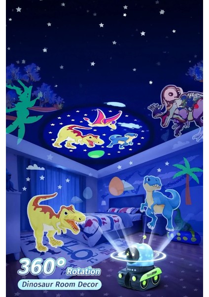 🧸eğitici ve Eğlenceli Robot Temali Projektör Gece Lambası 21 Filmli modelleri