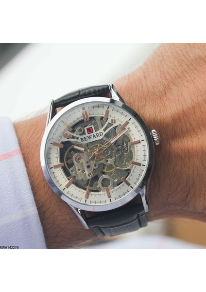 RWA142276 Deri Kordonlu Otomatik Erkek Kol Saati indirimleri