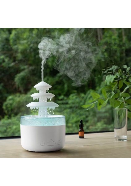 3 Katlı Şelale Yağmur Tasarımlı Ultrasonik Aroma Difüzör – 6 Renk LED Işıklı Hava Nemlendirici modelleri