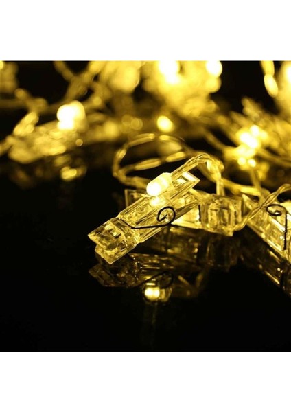 3 Metre 20LI LED Işıklı Dekoratif Fotoğraf Askılığı Mandalları fırsatları