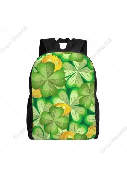 St.patrick Day Clover Büyük Sırt Çantası Paskalya Okul Çantası Kadınlar Için Açık Hava Seyahat Kampı Için Erkekler 15 Inç Dizüstü Bilgisayar Fermuarı Renk: 5/boyut: 11.8X4.5X16.1 Inç (Yurt Dışından)
