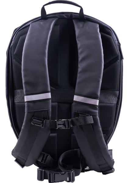 LED Kırmızı Göz Maskeli Akıllı Sırt Çantası - Sert Kasa, USB Şarj Girişli Teknolojik Çanta