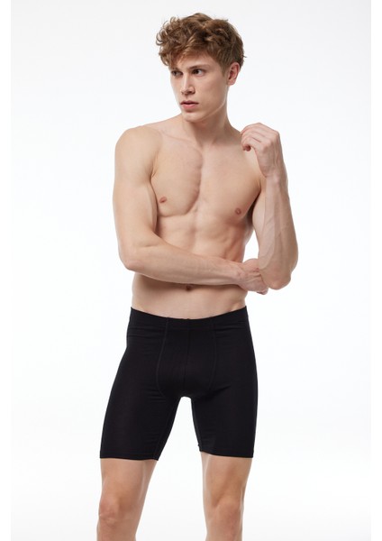 Erkek 3 Lü Paket Siyah Beyaz Gri Uzun Paçalı Modal Boxer 018 indirimleri