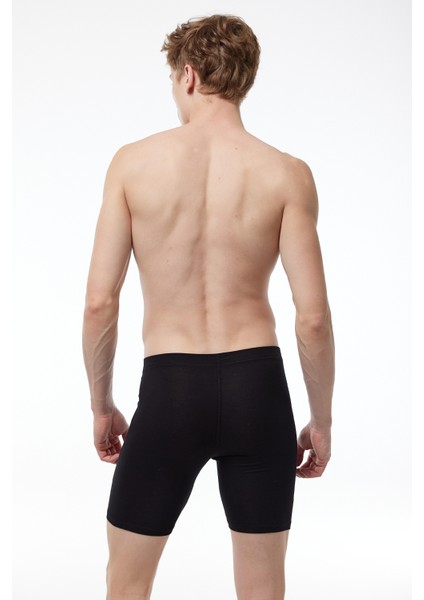 Erkek 3 Lü Paket Siyah Beyaz Gri Uzun Paçalı Modal Boxer 018