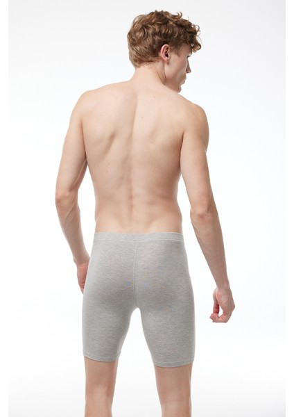 Erkek 3 Lü Paket Siyah Beyaz Gri Uzun Paçalı Modal Boxer 018