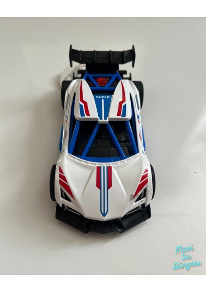 Metal Çek Bırak Yarış Arabası 14X6 cm Beyaz