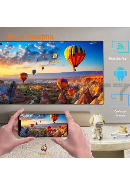 F7 Mini 4K Mini Projektör 4K Android 13 Tv Wifi Projeksiyon Ev Sineması Projektör Mini Taşınabilir