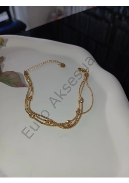 Çelik Üç Zincirli Arpa Bileklik