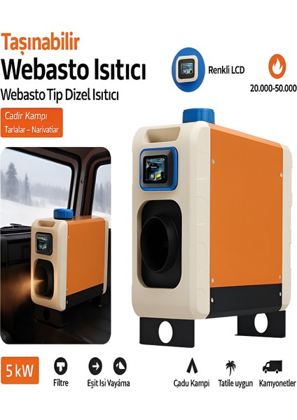 2000W-5000W 3.5 Litre Tank Webasto Tip 5kw Çanta Tipi Dizel Isıtıcı 12/21V Kamp Sobası fiyatları