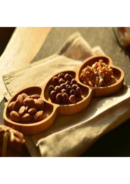 Amor 3 Bölmeli Kalp Çerezlik - Açık Kahverengi - 27 cm